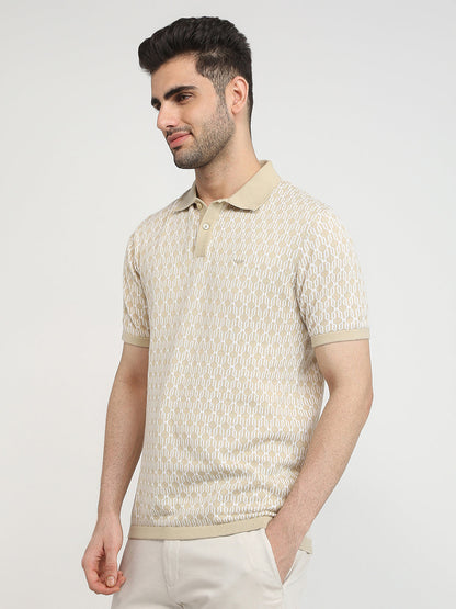 Park Avenue Men Brown Solid Slim Fit Cotton T-Shirt