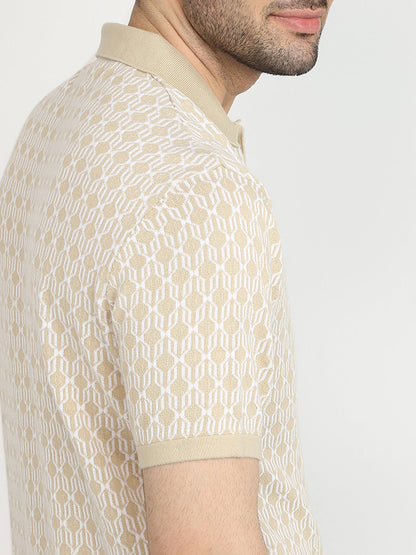 Park Avenue Men Brown Solid Slim Fit Cotton T-Shirt