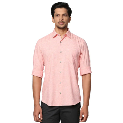 Park Avenue Men Pink Slim Fit Lyocell Blend Casual Shirt