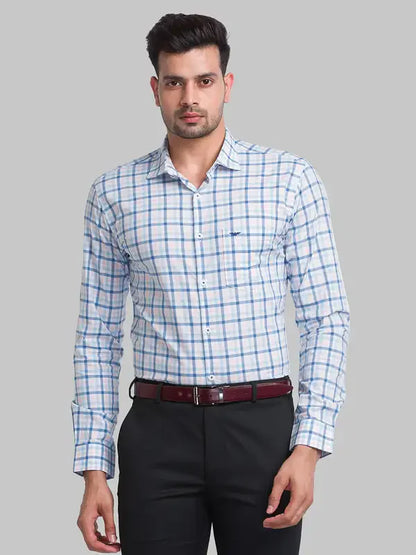 Men Red Slim Fit Checks Cotton Cut Away Collar Shirts