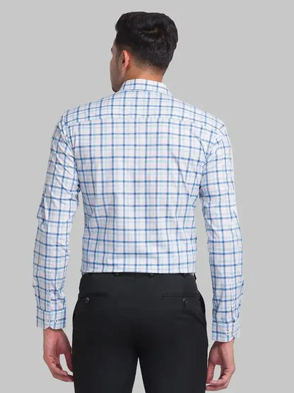 Men Red Slim Fit Checks Cotton Cut Away Collar Shirts