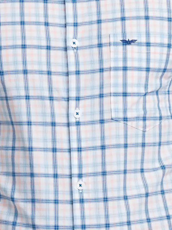 Men Red Slim Fit Checks Cotton Cut Away Collar Shirts