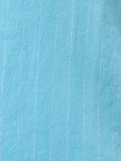 Park Avenue Men Blue Striped Slim Fit Full Sleeve Cut Away Collar Shirt