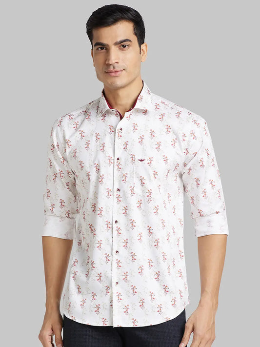 Park Avenue Men White Slim Fit Cotton Casual Shirt