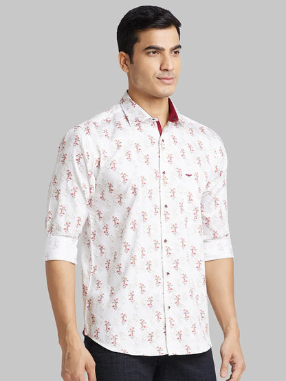 Park Avenue Men White Slim Fit Cotton Casual Shirt