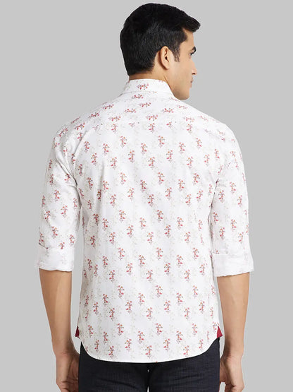 Park Avenue Men White Slim Fit Cotton Casual Shirt