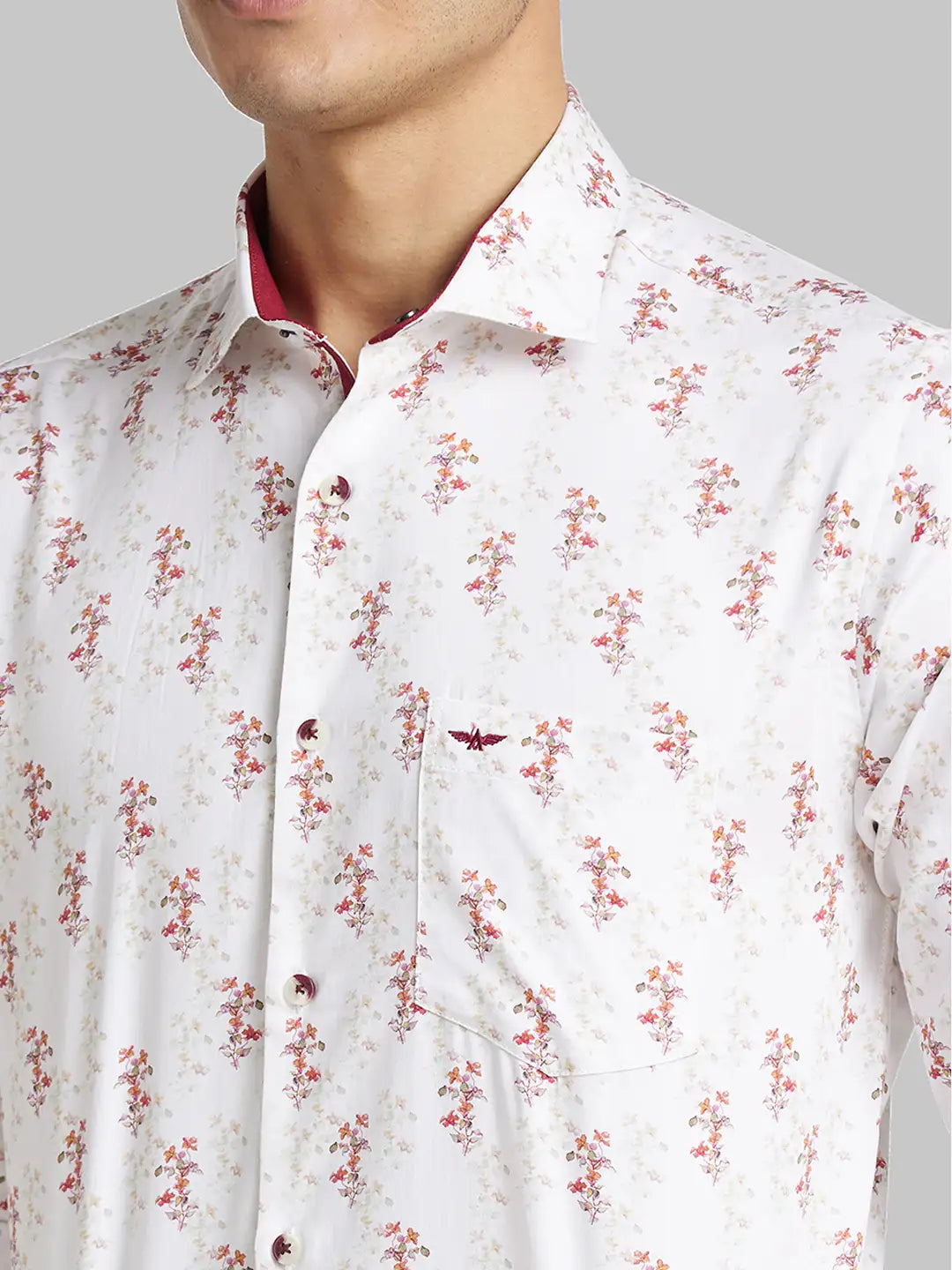 Park Avenue Men White Slim Fit Cotton Casual Shirt