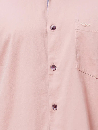 Park Avenue Men Pink Solid Slim Fit Cotton Blend Casual Shirt