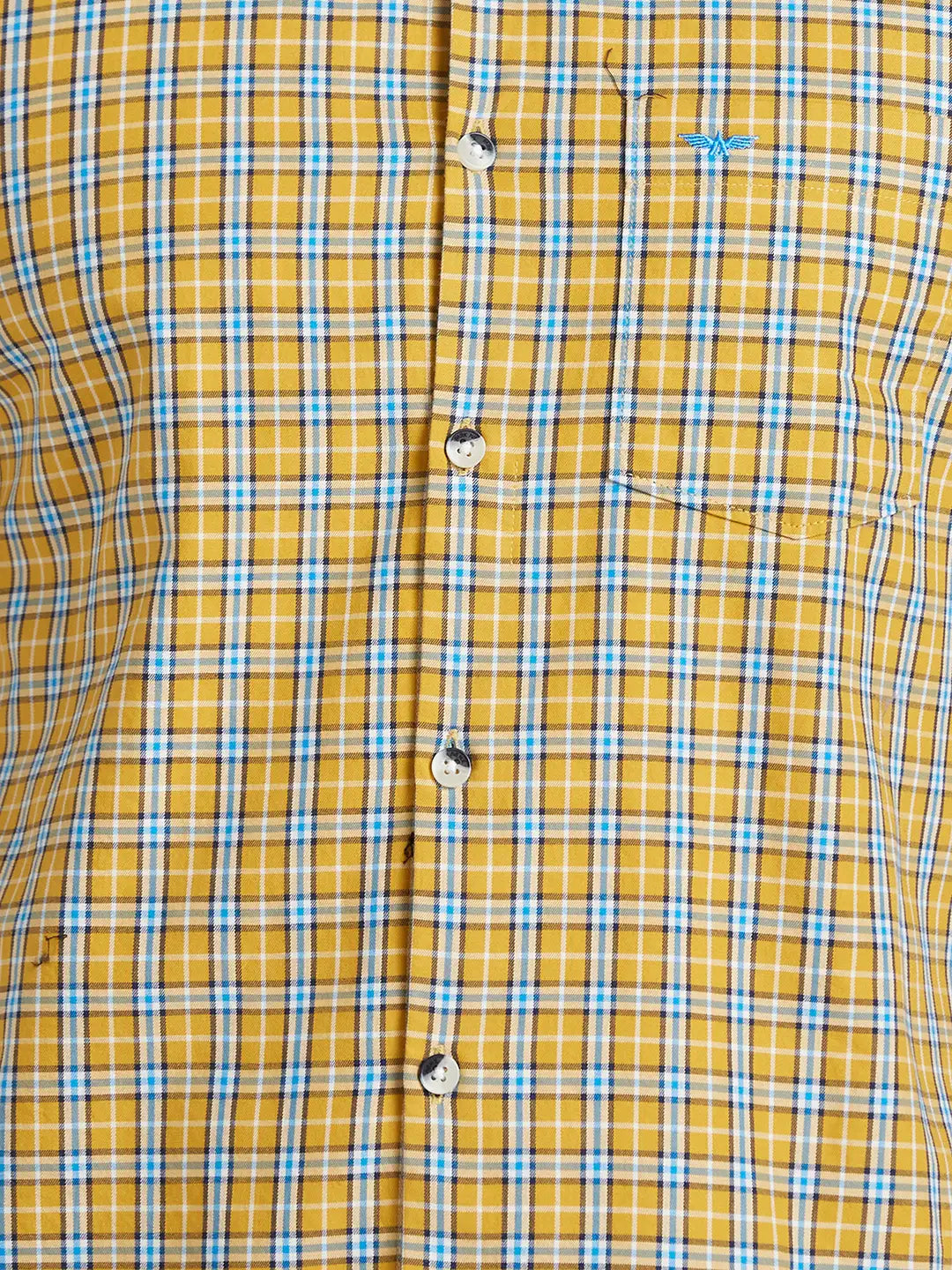 Park Avenue Men Brown Checks Slim Fit Cotton Casual Shirt