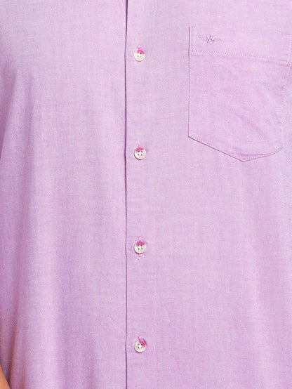 Park Avenue Men Purple Solid Slim Fit Cotton Casual Shirt
