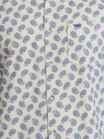 Park Avenue Men Brown Printed Slim Fit Cotton Casual Shirt