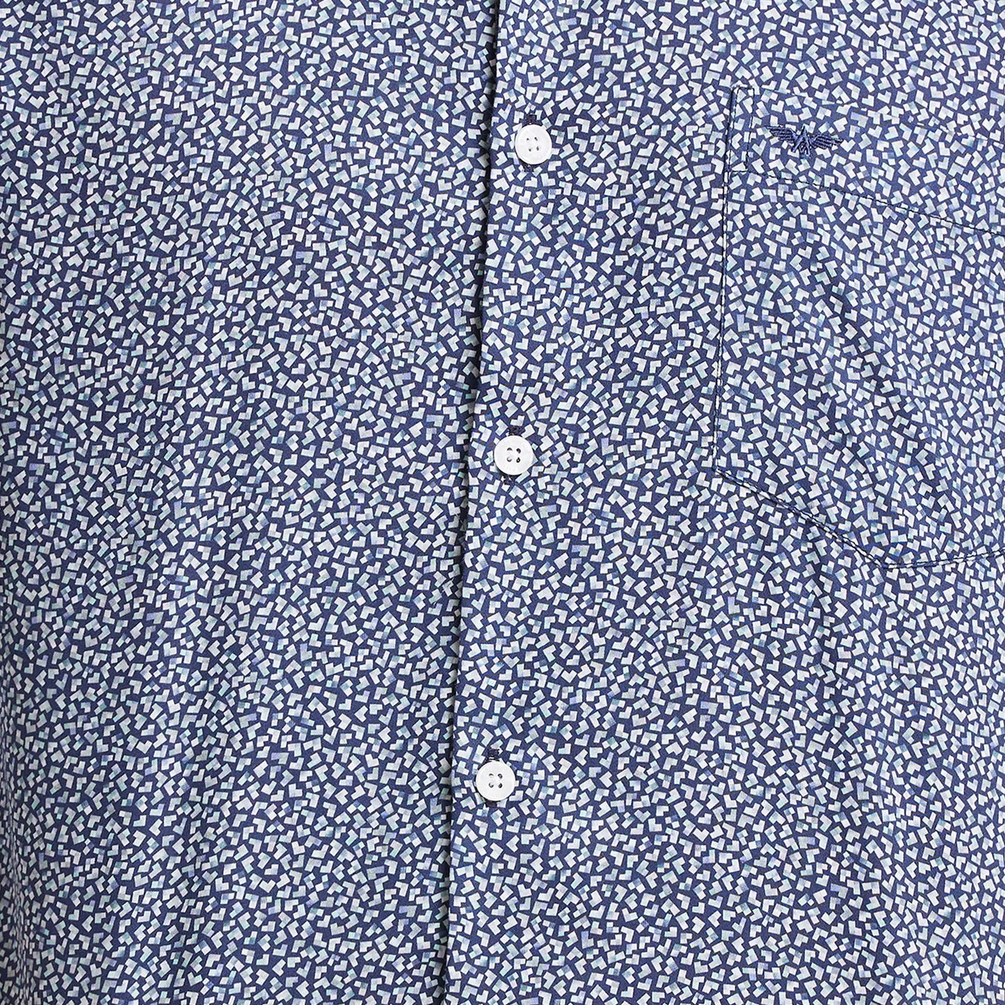 Park Avenue Men Blue Print Slim Fit Cotton Shirt