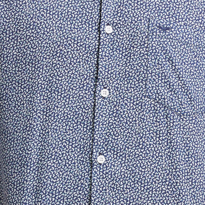 Park Avenue Men Blue Print Slim Fit Cotton Shirt