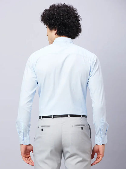 Park Avenue Men Blue Solid Slim Fit Cotton Shirts