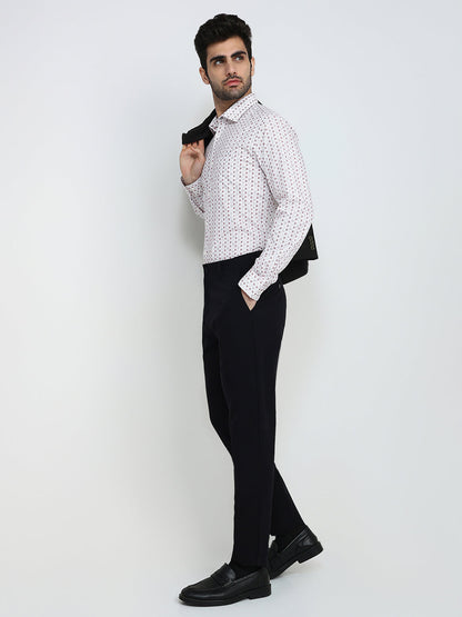 Park Avenue Men Maroon Printed Slim Fit Cotton Full Sleeve Casual Shirt