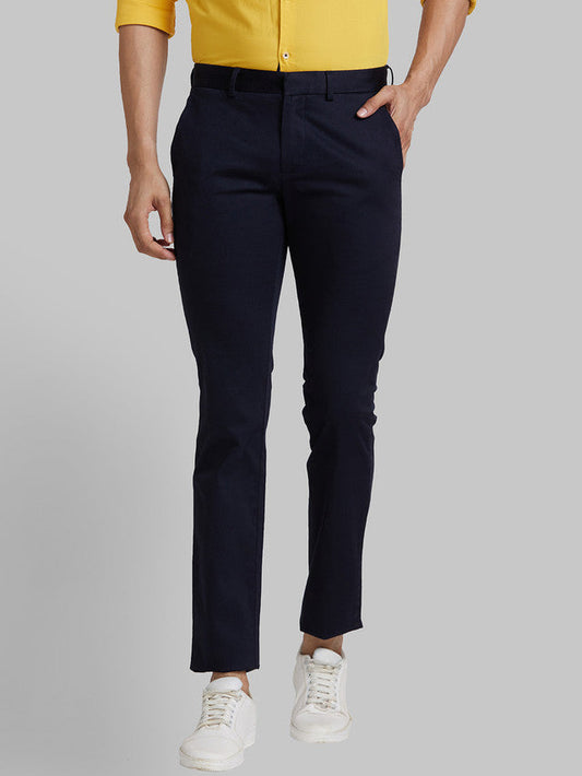 Park Avenue Blue Structure Neo Fit Cotton Blend Trouser