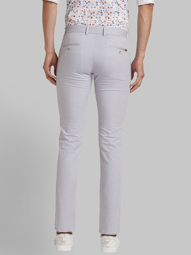 Park Avenue Grey Solid Neo Fit Cotton Blend Trouser