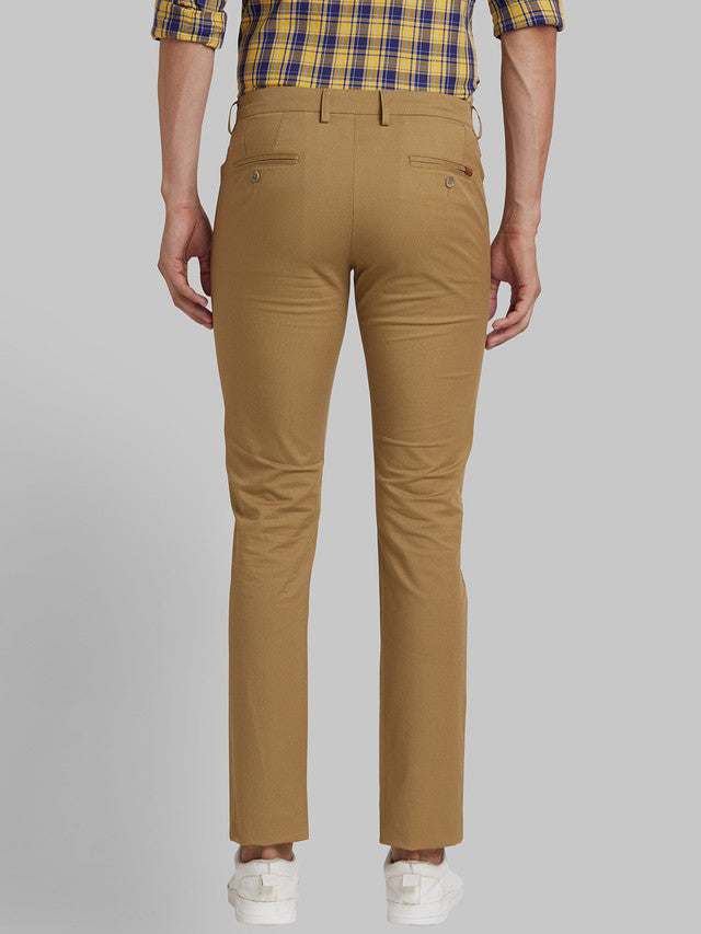 Park Avenue Khaki Printed Neo Fit Cotton Blend Trouser