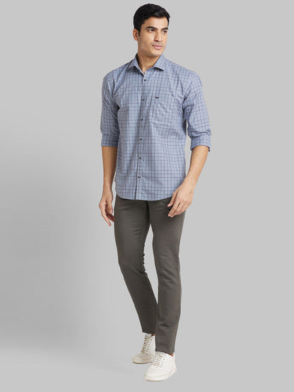 Park Avenue Green Printed Neo Fit Cotton Blend Trouser