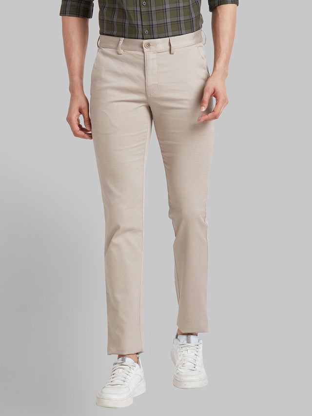 Park Avenue Brown Printed Neo Fit Cotton Blend Trouser