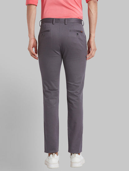 Park Avenue Grey Printed Neo Fit Cotton Blend Trouser