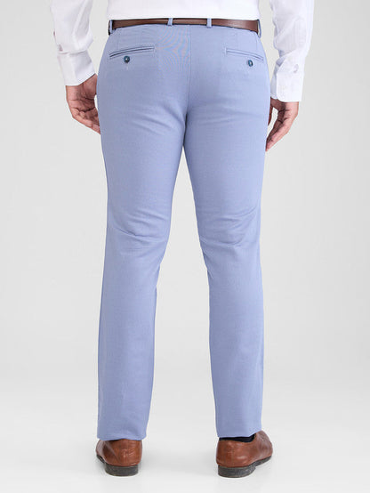 Park Avenue Blue Dobby Neo Fit Cotton Blend Trouser