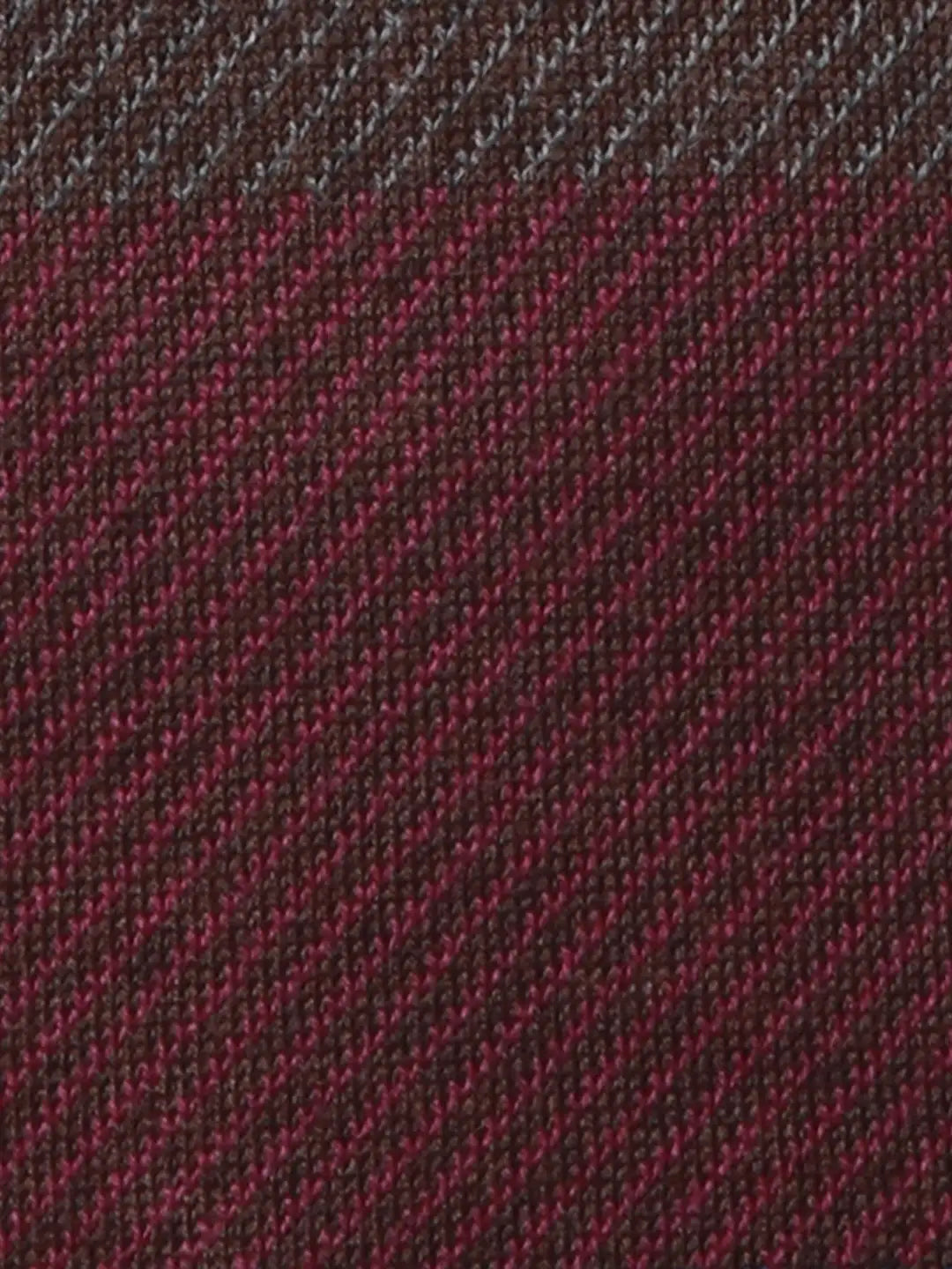 Park Avenue Men Brown Stripe Regular Acrylic Blend Full Sleeve Sweater