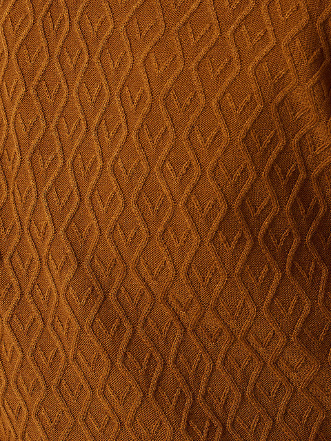 Park Avenue Men Brown Structure Regular Acrylic Sweater