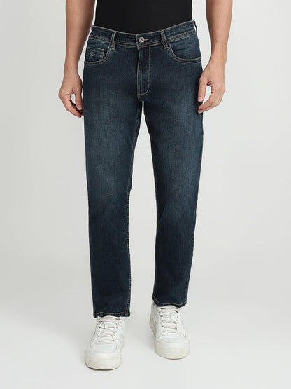 Park Avenue Men Blue Solid Slim Fit Cotton Blend Jeans