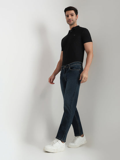 Park Avenue Men Blue Solid Slim Fit Cotton Blend Jeans