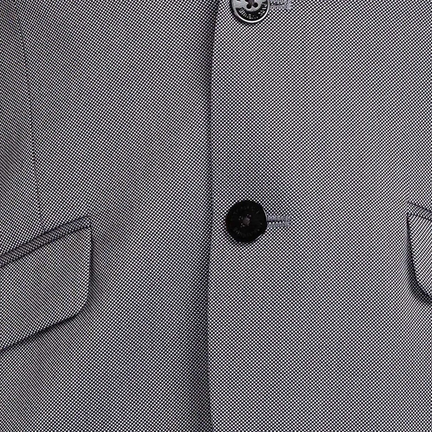 Men Black Regular Fit Structure Terylene Rayon Blend Suit