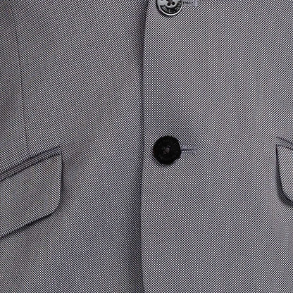 Men Black Regular Fit Structure Terylene Rayon Blend Suit