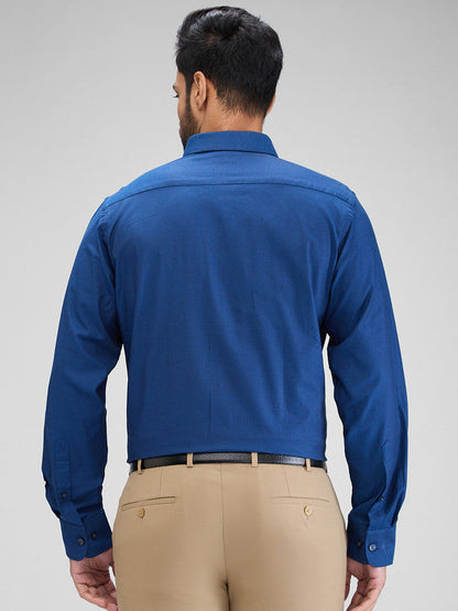 Park Avenue Blue Structure Regular Fit Cotton Formal Shirt