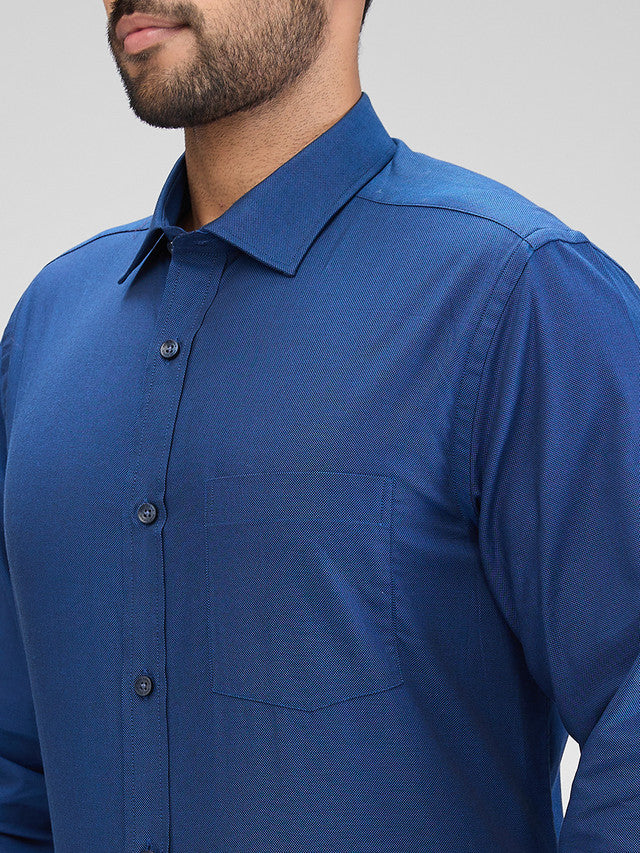 Park Avenue Blue Structure Regular Fit Cotton Formal Shirt