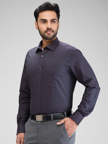 Park Avenue Men Purple Structured Regular Fit Cotton Formal Shirt