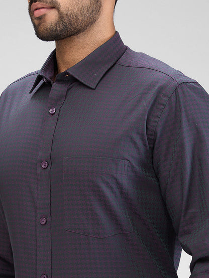 Park Avenue Men Purple Structured Regular Fit Cotton Formal Shirt
