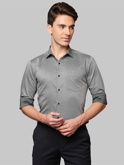 Park Avenue Men Grey Slim Fit Structured Shirt
