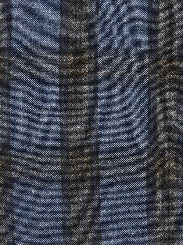 Men Blue Regular Fit Checks Polyester Blend Jackets