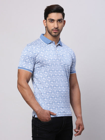Park Avenue Grey Structure Slim Fit Cotton T-Shirt