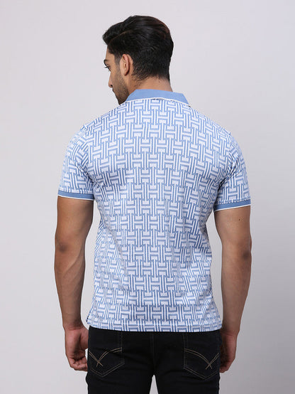 Park Avenue Grey Structure Slim Fit Cotton T-Shirt