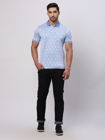 Park Avenue Grey Structure Slim Fit Cotton T-Shirt
