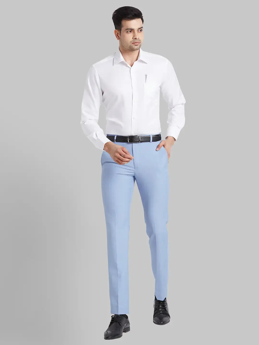 Men White Luxus Fit Structure  Cotton Full Sleeve Regular Collar Shirts