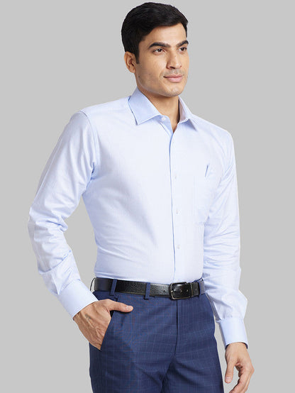 Park Avenue Blue Structure Luxus Fit Cotton Formal Shirt