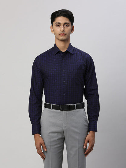 Park Avenue Blue Structure Luxus Fit Cotton Formal Shirt