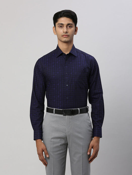 Park Avenue Blue Structure Luxus Fit Cotton Formal Shirt
