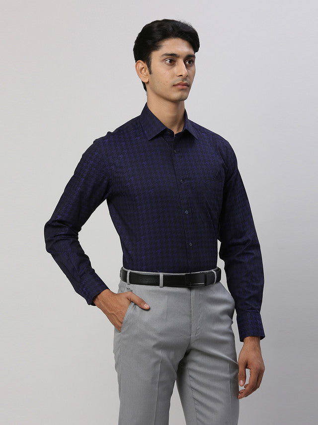 Park Avenue Blue Structure Luxus Fit Cotton Formal Shirt