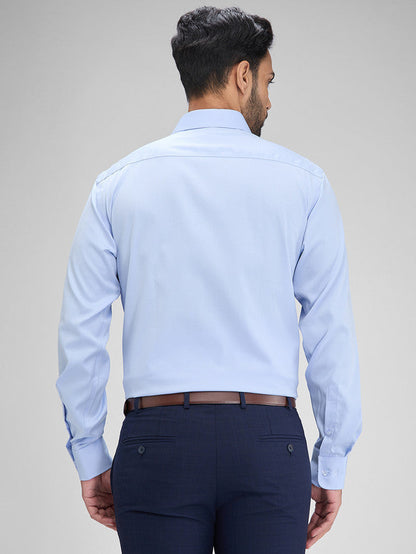 Park Avenue Blue Solid Regular Fit Full Sleeve Cotton Shirt