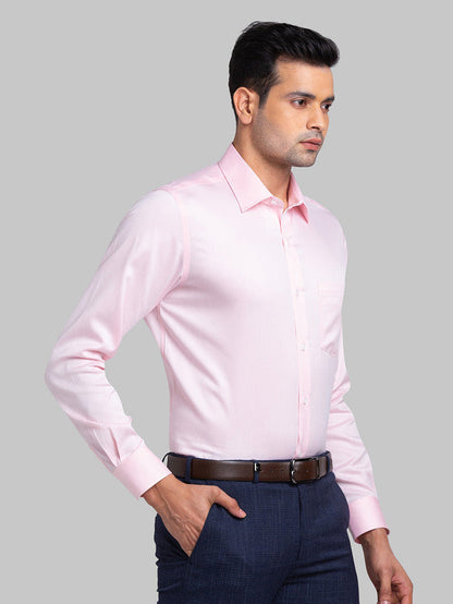Park Avenue Red Structure Regular Fit Cotton Formal Shirt