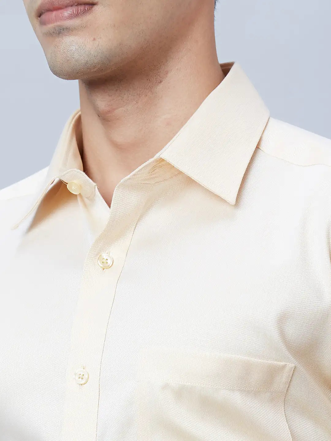 Park Avenue Men Yellow Structured Regular Fit Cotton Formal Shirt