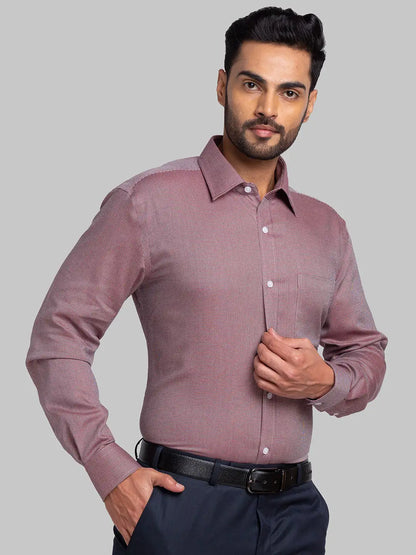 Park Avenue Men Brown Regular Fit Structure Cotton Formal Shirt